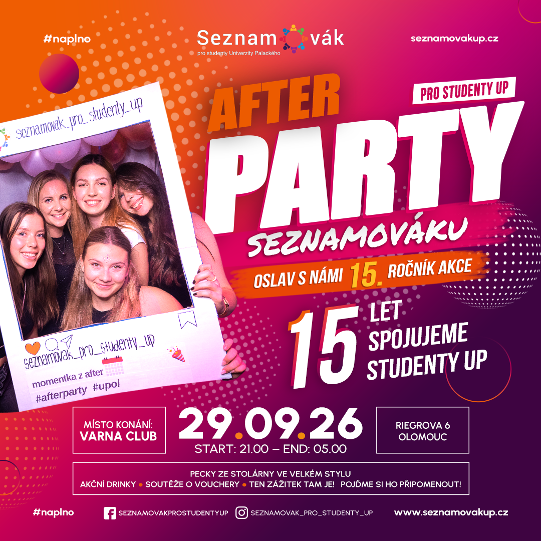 Afterparty seznamováku pro studenty UP